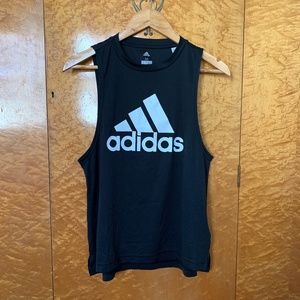 Adidas Climalite Black White Logo Workout Tank Medium
